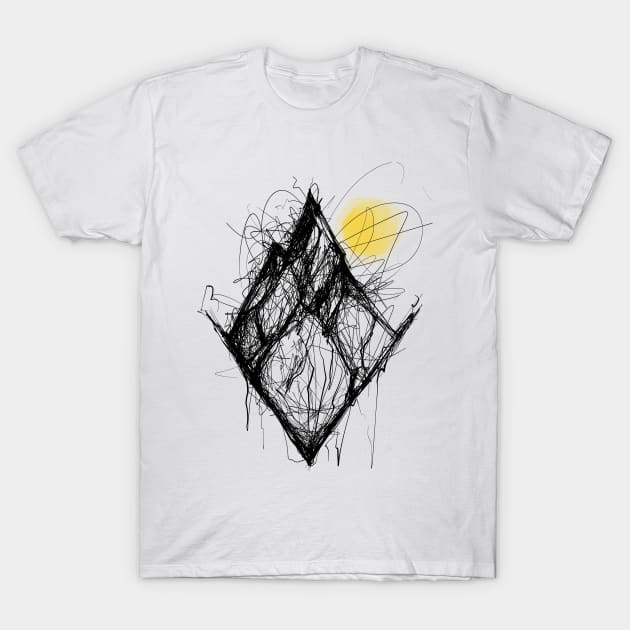 Sun Behind Mountain T-Shirt by Seda